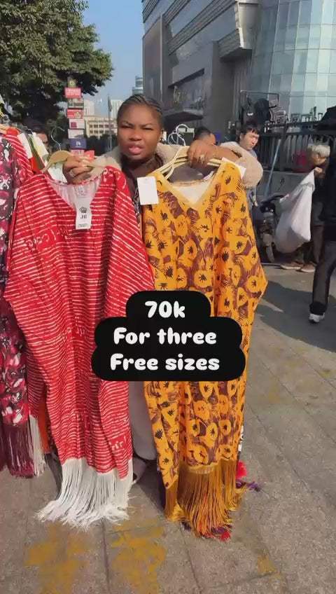 Three free gown with headtie